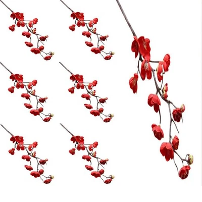 Декор искусственная слива цветок вишня цветок Рождество свадьба вечеринка - Изображение 1 из 4