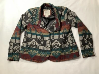 Cárdigan Billabong para mujer talla pequeña frente abierto manga larga lana azteca a rayas  Foto 1 de 4