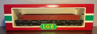 LGB #4061 G Gauge 1:22.5 Scale D&RGW Denver&Rio Grande Red Low-Sided Gondola Car - Image 1 of 4