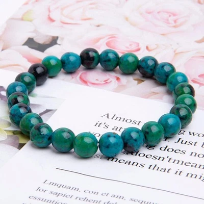 Diabetes Relief Chrysocolla Armband Chrysocolla 8mm Armband2025 Natürliches B1N0 - Bild 1 von 4