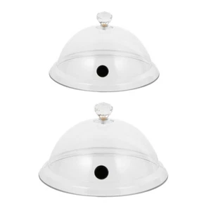 2PCS Cake Dome Lid Cupcake Glass Cover Dome Display Case Food Dome Cover - Picture 1 of 12
