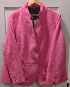 NWT Talbots Women’s Pink Wool Blend Lined Pea Coat Jacket Size 22W - Picture 1 of 14