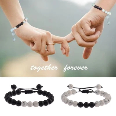 2Pcs/set Distance Bracelet His & Hers Couples Anniversary Gift For Lovers Friend - Image 1 of 4