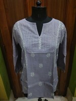 3XL 4XL HANDMADE SYNTHETIC SOFT FABRIC TOP KURTA KURTI ETHNIC CHIKAN EMBROIDERY