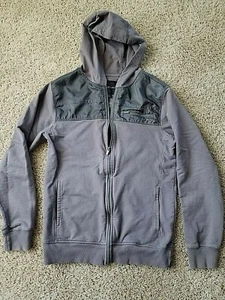 Structure Gray Grey Lightweight Cotton Hooded Slim Fit Jacket Hoodie S Small EUC - Picture 1 of 3