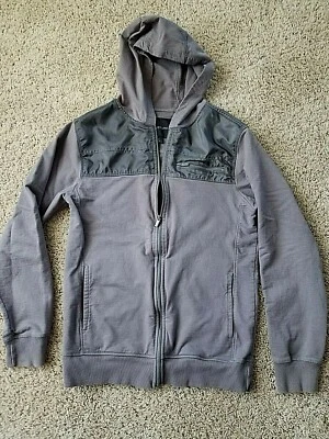 Structure Gray Grey Lightweight Cotton Hooded Slim Fit Jacket Hoodie S Small EUC - Image 1 of 3