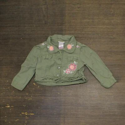 Chaqueta Jean Nannette Niños Infante Bebé Bordada Abotonada Verde 24M Foto 1 de 4