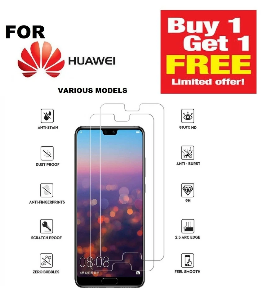 GORILLA TEMPERED GLASS FILM SCREEN PROTECTOR FOR HUAWEI P20 PRO P20 LITE MATE 20 - Image 1 of 1