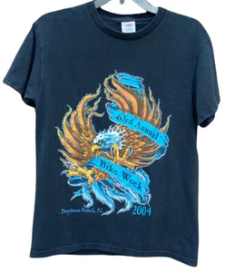 Vintage Bike Week T-Shirt Daytona 2004 Screaming Eagle ~print on both side SMALL - Picture 1 of 10