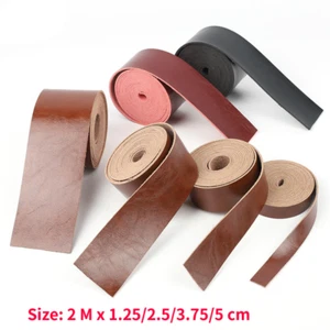 2M Faux Leather Trim Ribbon Bias Binding Tape PU Fabric Crafts Retro - Picture 1 of 18