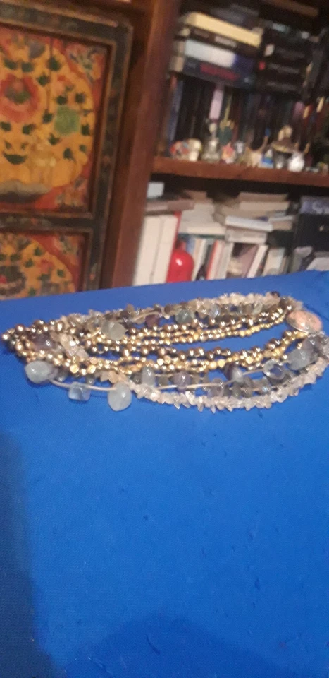 Collana 6 Fili Argento con pietre semipreziose - Immagine 1 di 4