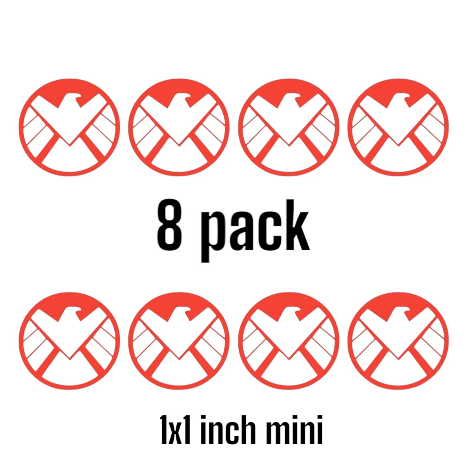 Mini Agents of SHIELD Vinyl Decal Stickers – 8-Pack, 1" x 1" | Premium Quality - Image 1 of 4
