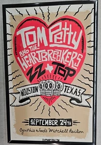 Tom Petty & ZZ Top, Framed Huston TX Concert Poster - Picture 1 of 2