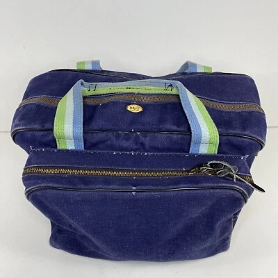 Boyt Lona/Cuero - Pequeña Bolsa de Mano/Herramientas 16”X10”X5” - Azul/Verde/Blanco Foto 1 de 4