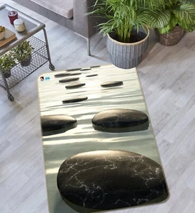 3D Black Stone Texture River G1120 Mat Elegant Photo Carpet Rug Honey 2023 - Picture 1 of 5