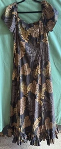 Amy Lee Hawaii Floral sz.Dress Muumuu Black & Gold Sz XL (18-20) - Picture 1 of 9