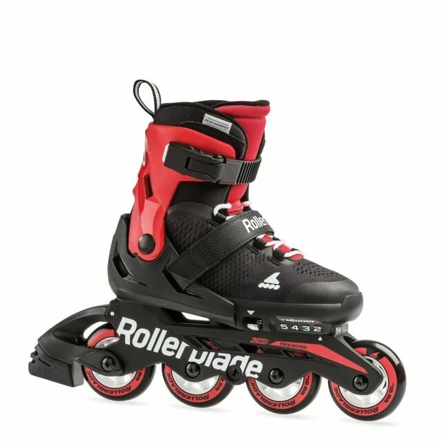 Rollerblade USA Microblade Boys Adjustable Fitness Inline Skate - Black/Red