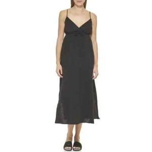 DKNY Women's Black V-Neck Front-Tie Maxi Dress Cover-Up Swimsuit Size Medium - Picture 1 of 3