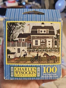 "IN SPRING AN OLD MAN'S FANCY" Charles Wysocki 100 piece mini puzzle - Complete - Picture 1 of 4