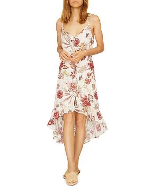 Vestido Sanctuary Sin Mangas Midi Volantes Dobladillo Floral Blanco Talla XS NUEVO CON ETIQUETAS 361 Foto 1 de 1