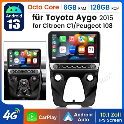 10.1" Android14 Autoradio Carplay FM 128G Für Toyota Aygo Citroen C1/Peugeot 108 - Bild 1 von 4