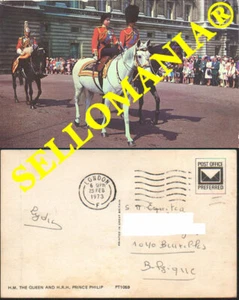 POSTAL LONDRES REINA Y PRÍNCIPE PHILIP HORSE 1973 INGLESA LONDRES CC03462 REINO UNIDO - Imagen 1 de 1
