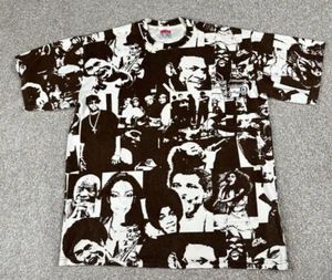 Vintage Rap Tee Shirt Mens 2XL Faces Of Hip Hop Music Legends AOP 90s USA Made - Picture 1 of 7