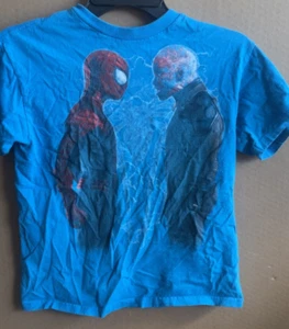 YOUTH XL THE AMAZING SPIDERMAN 2 BLUE TSHIRT SHORT SLEEVE - Picture 1 of 4