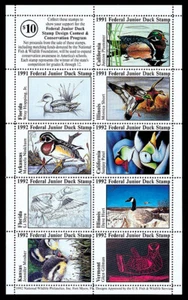 JDS-X 1992 Junior Duck Forerunner Pane of 10 - Picture 1 of 11