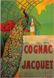 Póster publicitario vintage de bebidas de coñac jacquet - Imagen 1 de 1