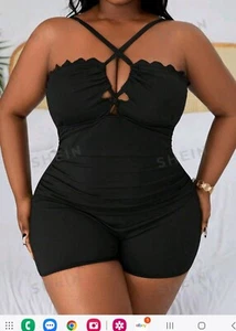 2X Plus Size Solid Color One Piece Swimsuit For Summer Vacation - Picture 1 of 7