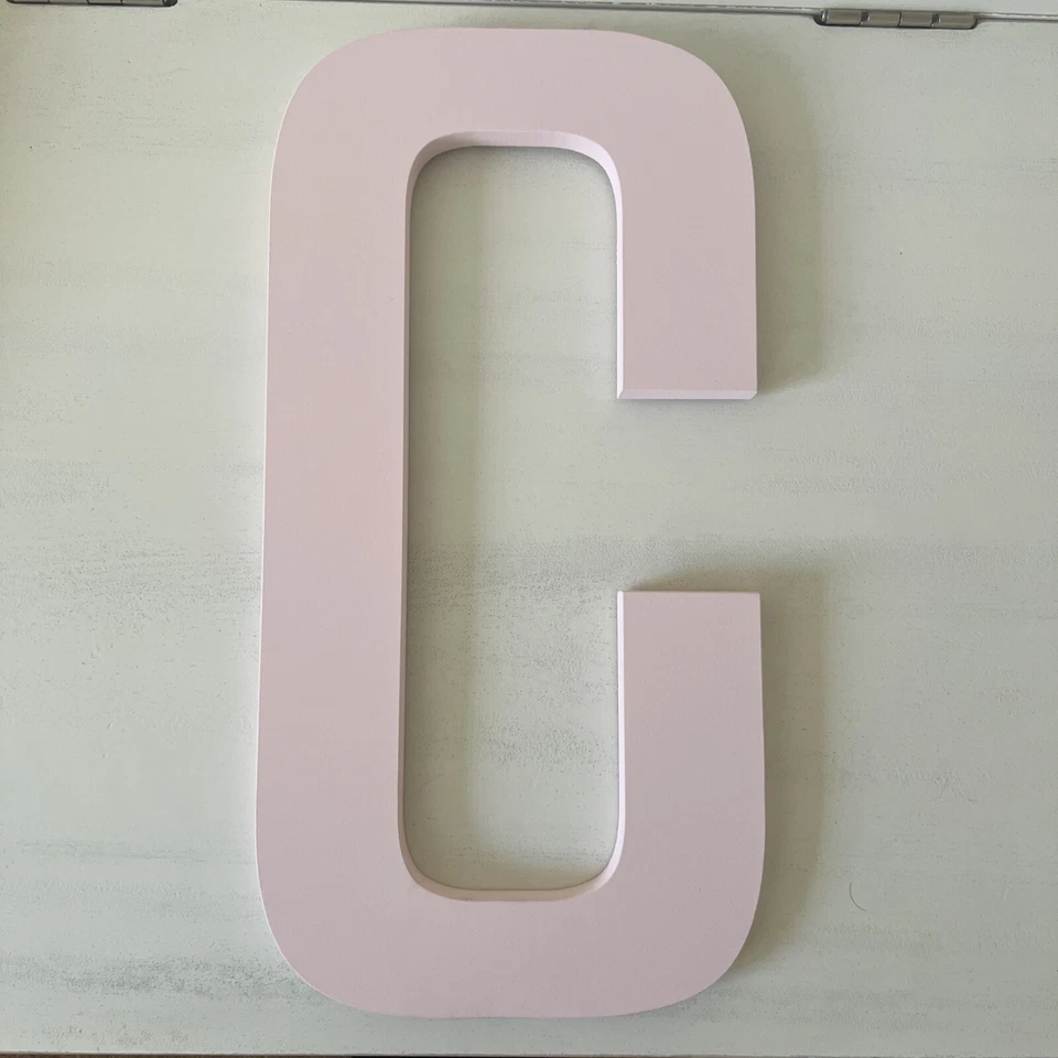 Monogram Initial C New Pottery Barn Kids Modern Letter 15” Blush Pink Foto 1 de 3