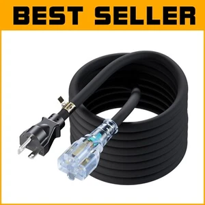 Multi-functional 25FT 20A Nema 6-20P Extension Cord with Transparent Female Plug - Picture 1 of 11