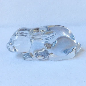 Crystal Bunny Paper weight Princess House Crystal Rabbit Figurine 4"x1.75" H-239 - Picture 1 of 6