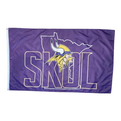 Skol Vikings Flag -  3ft x 5ft Free Shipping Cover