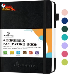 Address Book with Alphabetical Tabs, Hardcover Password Keeper and Telephone Boo - Picture 1 of 12
