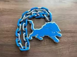 Collar de cadena de gran tamaño Detroit Lions - Colgante de abanico audaz para verdaderos partidarios - Imagen 1 de 2