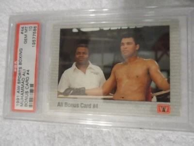Muhammad Ali 1991 AW Sports Boxing #44 PSA 10 BONUS CARD #4 GEM MT - Image 1 of 2