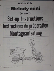 HONDA MELODY MINI (NT50) SET-UP INSTRUCTIONS MANUAL - Picture 1 of 1
