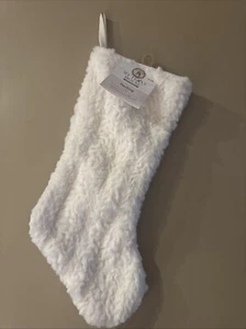 NEW MY TEXAS HOUSE WHITE FAUX FUR 20” CHRISTMAS HANGING STOCKING NWT - Picture 1 of 6