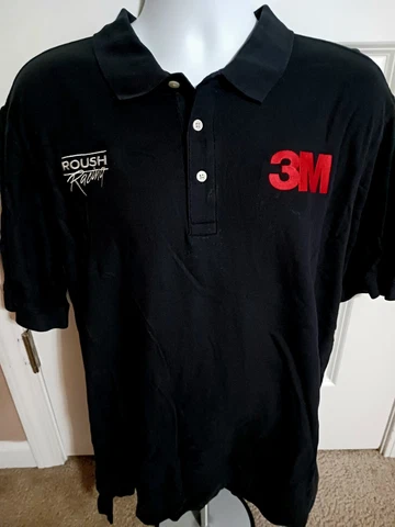 Roush Racing Greg Biffle XL Black Polo Shirt Team Issued 3M NASCAR Winston Cup Cover