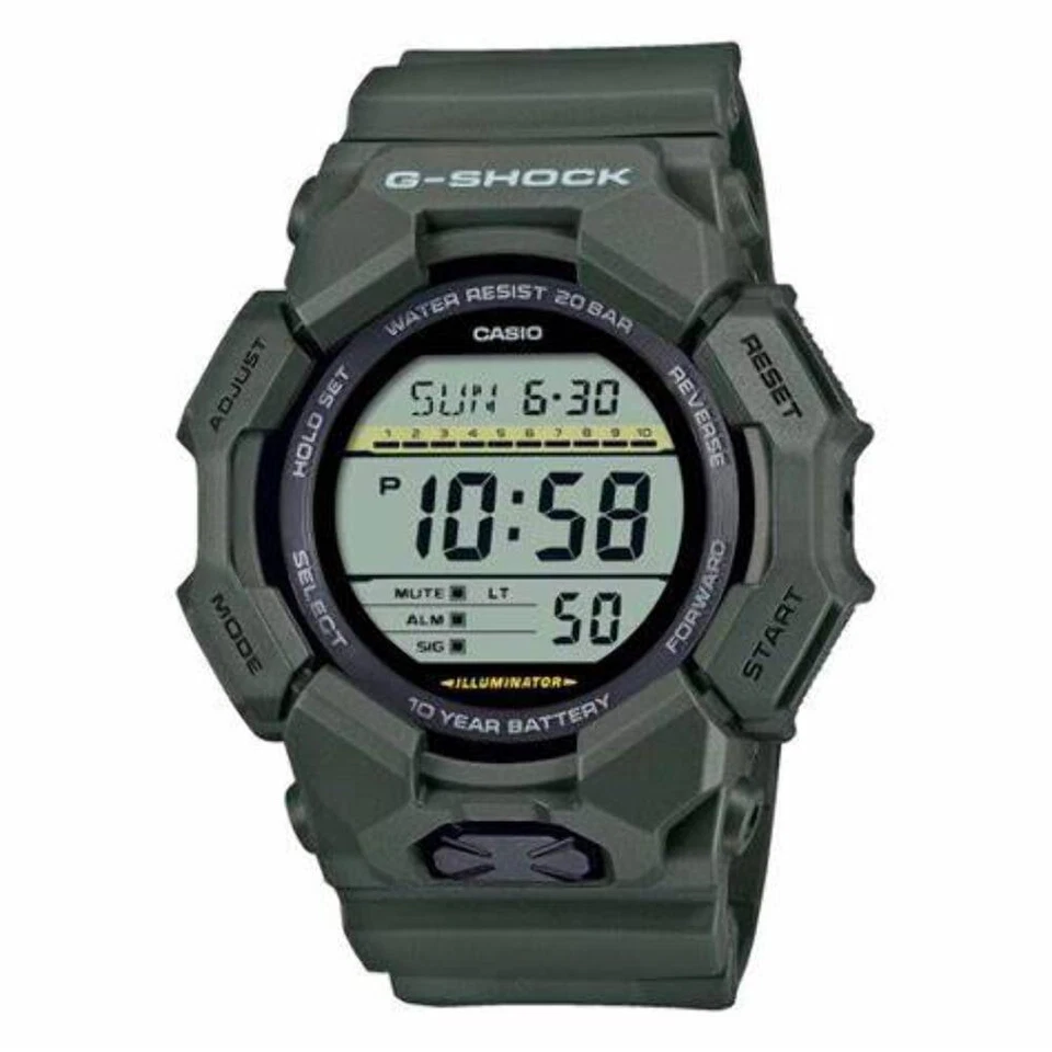Nuovo Casio G-Shock Orologio Digitale Verde Militare 20Bar GD-010-3ER Sportivo - Immagine 1 di 1