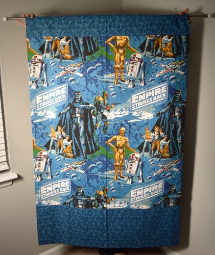 Set of 2 Vintage Star Wars Empire Strikes Back Curtains 1979 Black Falcon 70s