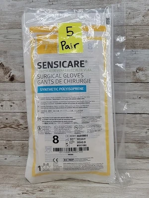 Guantes Quirúrgicos Sensicare PI con ALOE VERA Sintéticos *5 Pares* Talla: 8 *Ver Fecha* Foto 1 de 4