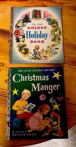 Little Golden Book Cut-Out Christmas Manger 1953 & Little Golden Holiday 1951 - Bild 1 von 13