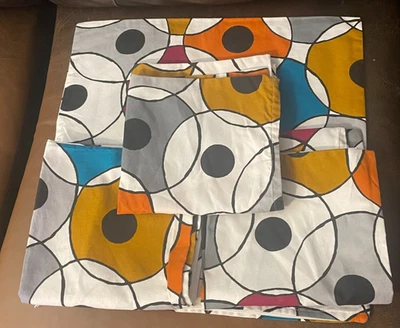 Lote de 4 Fundas de Almohada IKEA Dvargpalm Círculos Modernos Retro Vibrante 20x20 Cremallera Foto 1 de 4