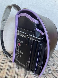 Fit-chan Randoseru Black x Purple Murase Bags Japanese School Bag - Picture 1 of 13