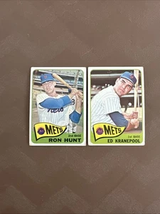 1965 Topps  # 144 Ed Kranepool & 285 Ron Hunt 2 Card Mets Lot - Picture 1 of 2