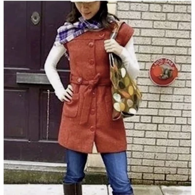 Tabitha Blustery Days Chaleco Túnica Vestido Mini Tweed Óxido Talla 8 Anthropologie Foto 1 de 4
