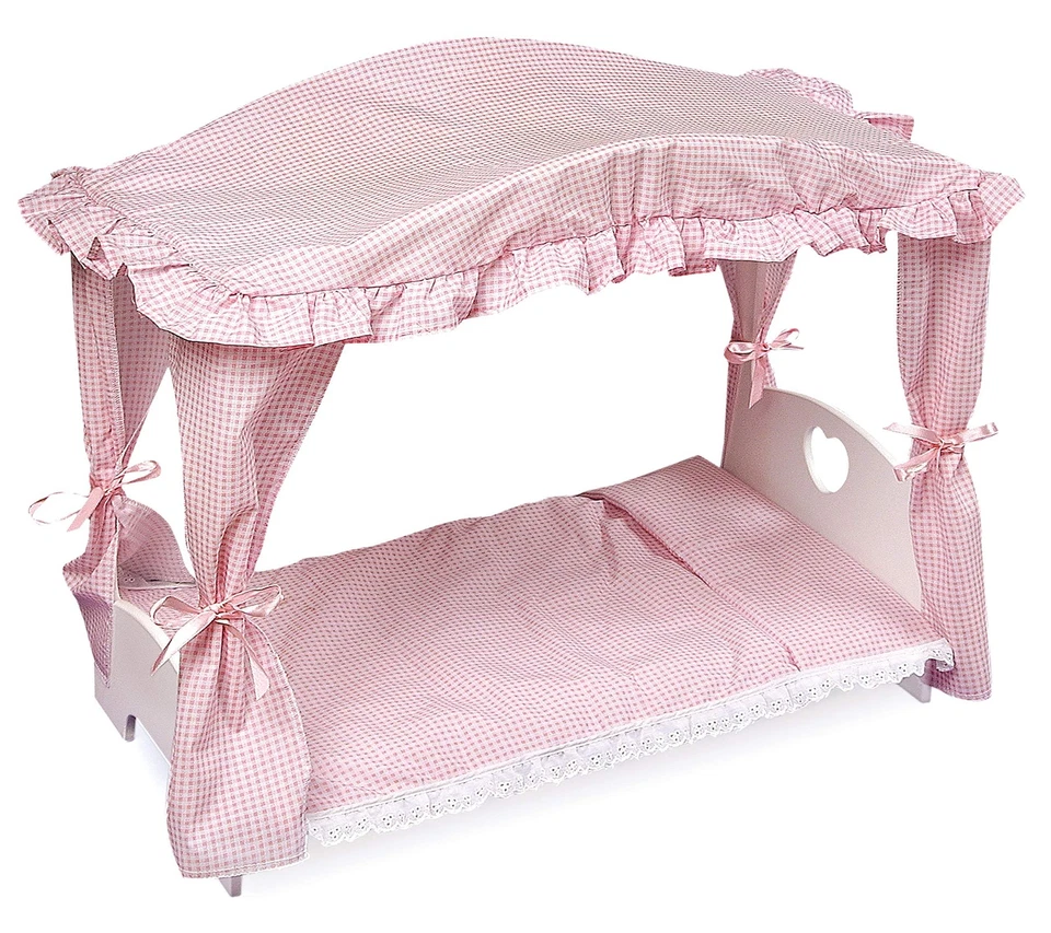 Badger Basket Canopy Doll Bed With Bedding (fits American Girl Dolls) 1845 6609